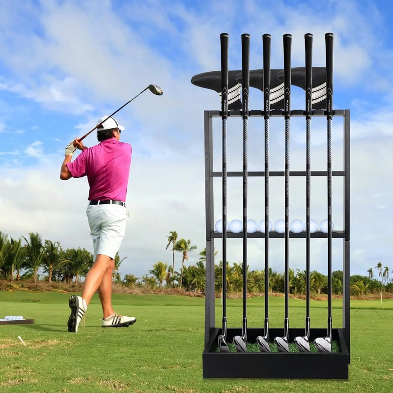 Alytree Golf Putter Stand, Golf Club Holder for 36 Balls Tray Storage & 6 Clubs & 3 Head Covers, Display Rack Organizer for Home Indoor Outdoor Office - Image 3